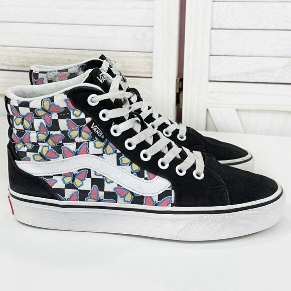 Vans Filmore Hightop Butterfly Checkerboard Sneakers Womens Size 7.5 - Picture 2 of 10